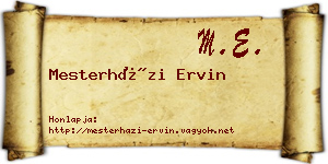 Mesterházi Ervin névjegykártya