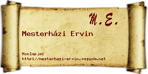 Mesterházi Ervin névjegykártya
