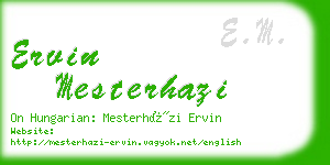 ervin mesterhazi business card